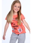 Tricou fete cu petice, coral NDZ8112 - Magazin online - Boutique